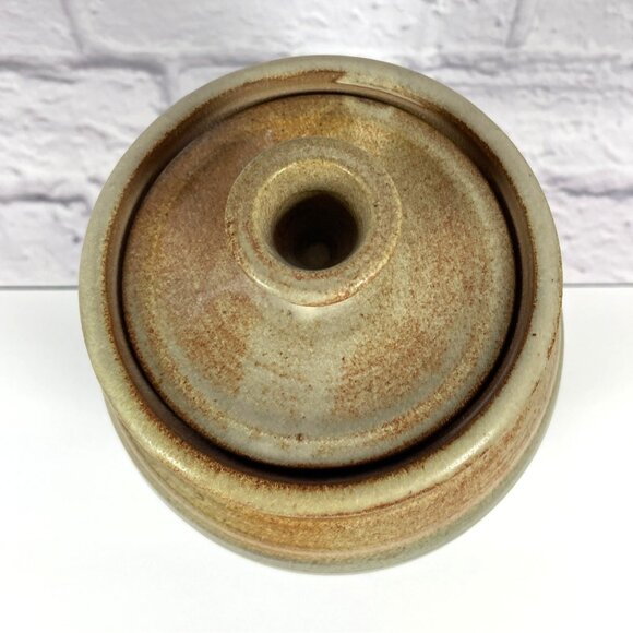 Handmade Studio Art Pottery Stoneware Ceramic Earth Glaze Lid Jar Pot Signed VTG - Picture 5 of 14